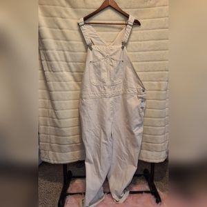 Old Wavy Cream Denim Overalls